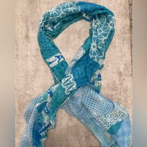 Blue Paris themed scarf
